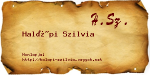 Halápi Szilvia névjegykártya