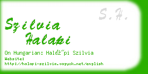 szilvia halapi business card